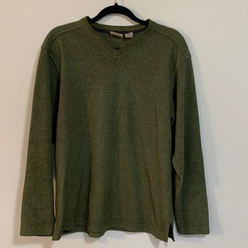 LL Bean V-Neck Sweater Regular SM Army Green